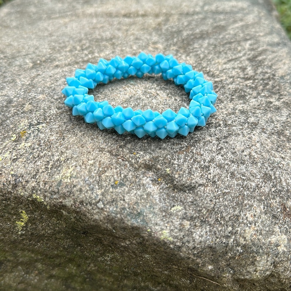 Light blue crocheted bracelet